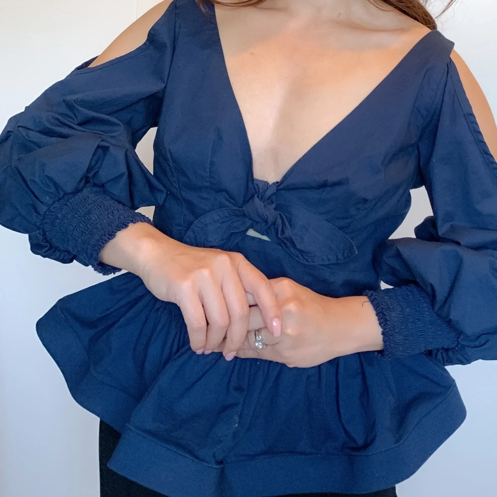 NAVY BLUE BLOUSES SIZE XS - Picture 4 of 9